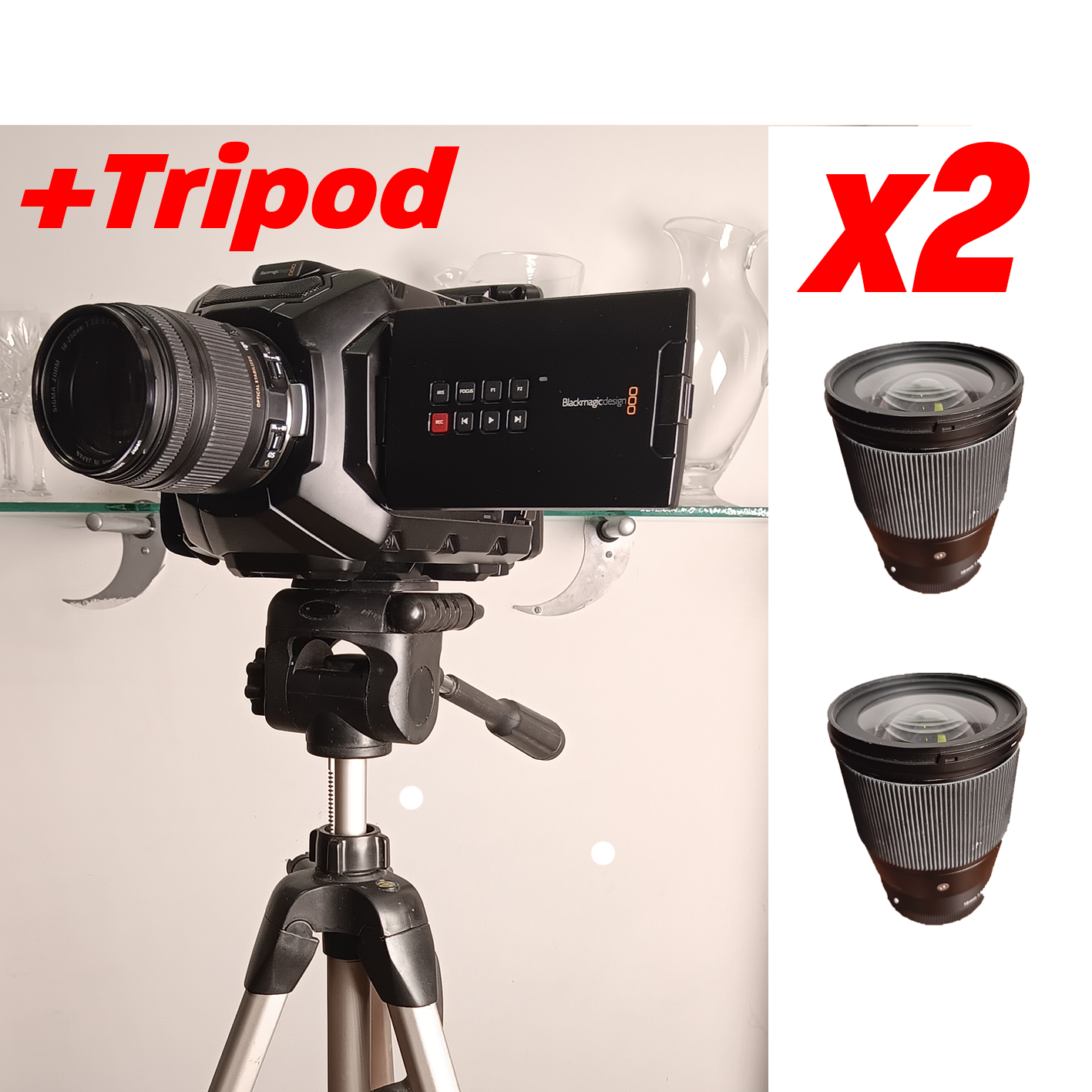 Blackmagic ursa mini 4.6k + 2 lenses + tripod + nd kit + 640gb cfast 2.0 memory card