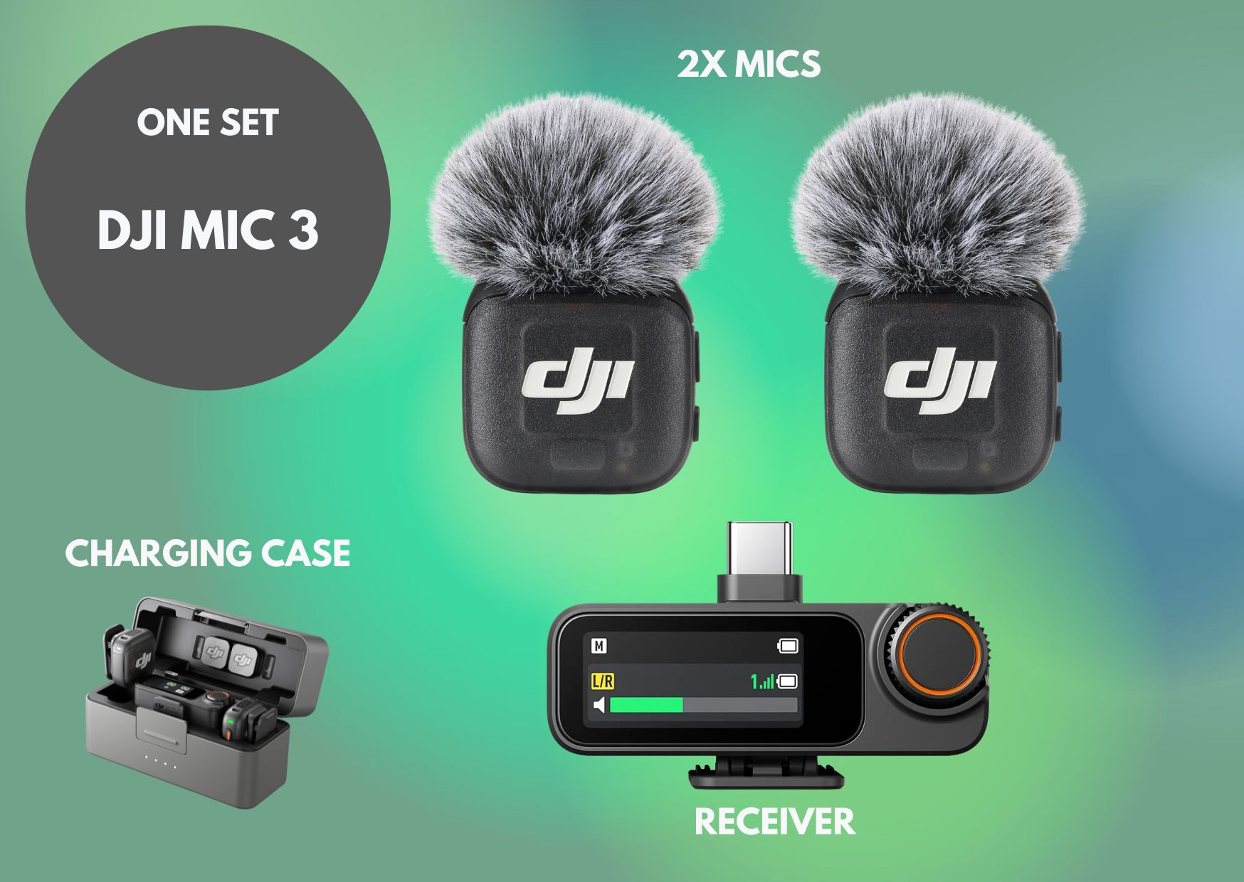  dji mic 3 mic to connect to phone, camera. wireless mic