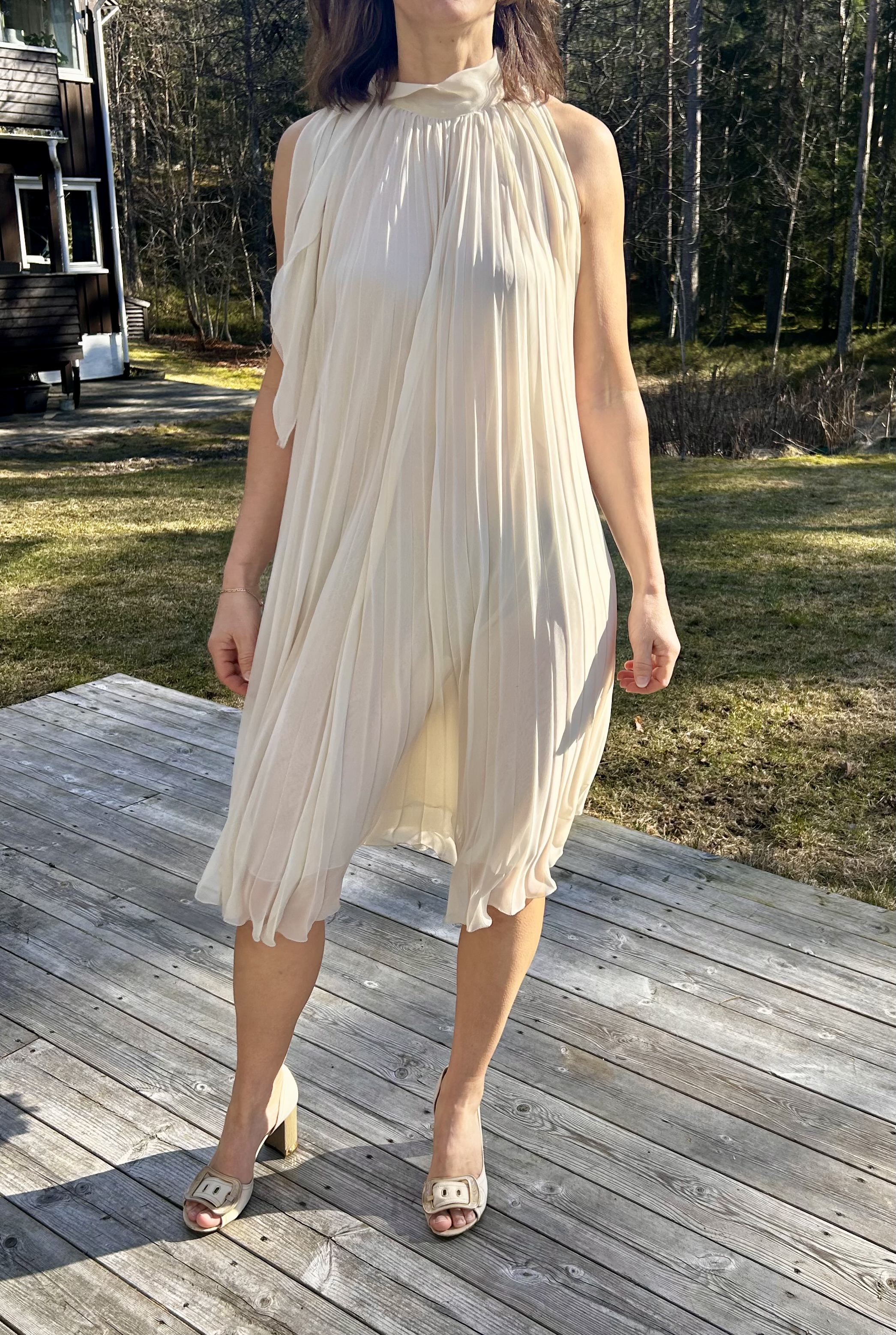 Elegant vintage brudekjole (xs–s)