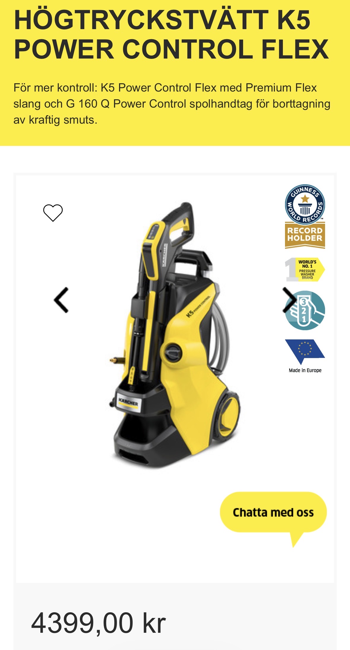 Kärscher högtryckstvätt k5 power control