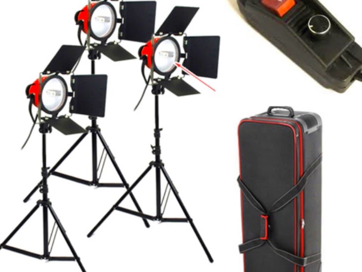 3 redhead studio lights with dimmer switches