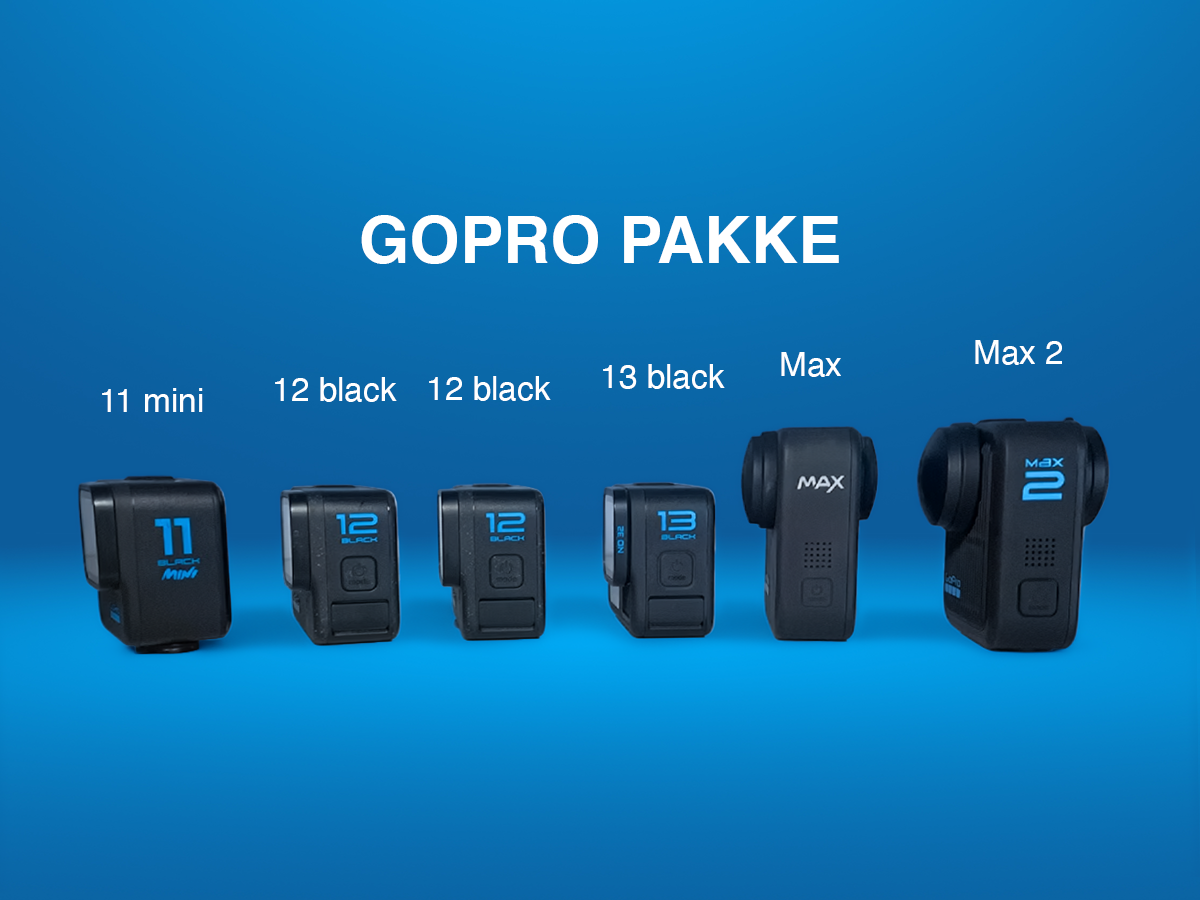 Gopro pakke (13, 12 x2, max 2, max, 11 mini)