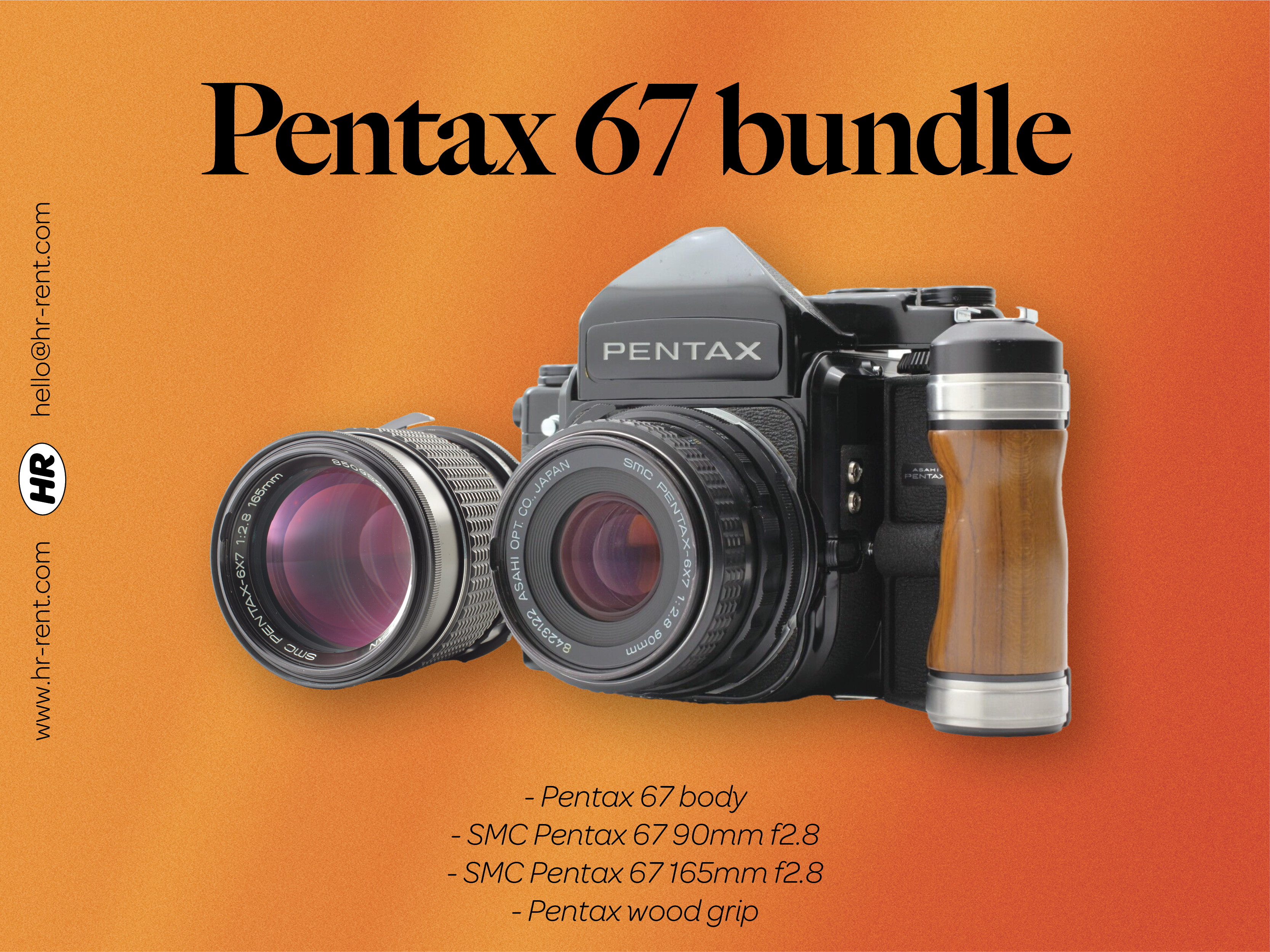 Pentax 67 + 90mm f2.8 + 165mm f2.8 lenses
