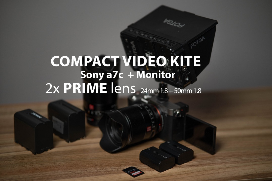 Sony a7c compact video kite 2x prime lens