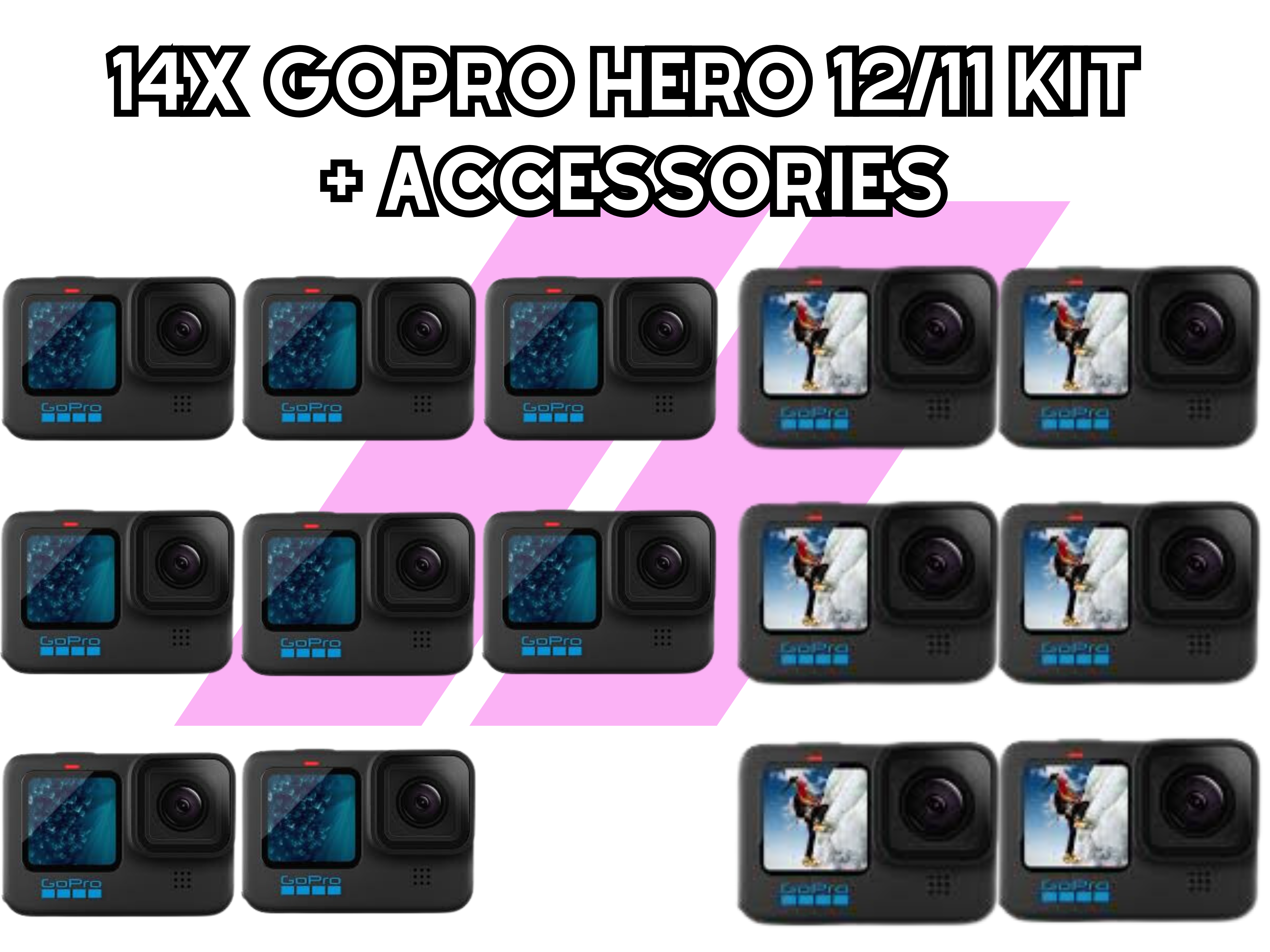 14x gopro hero 12/11 kit + accessories