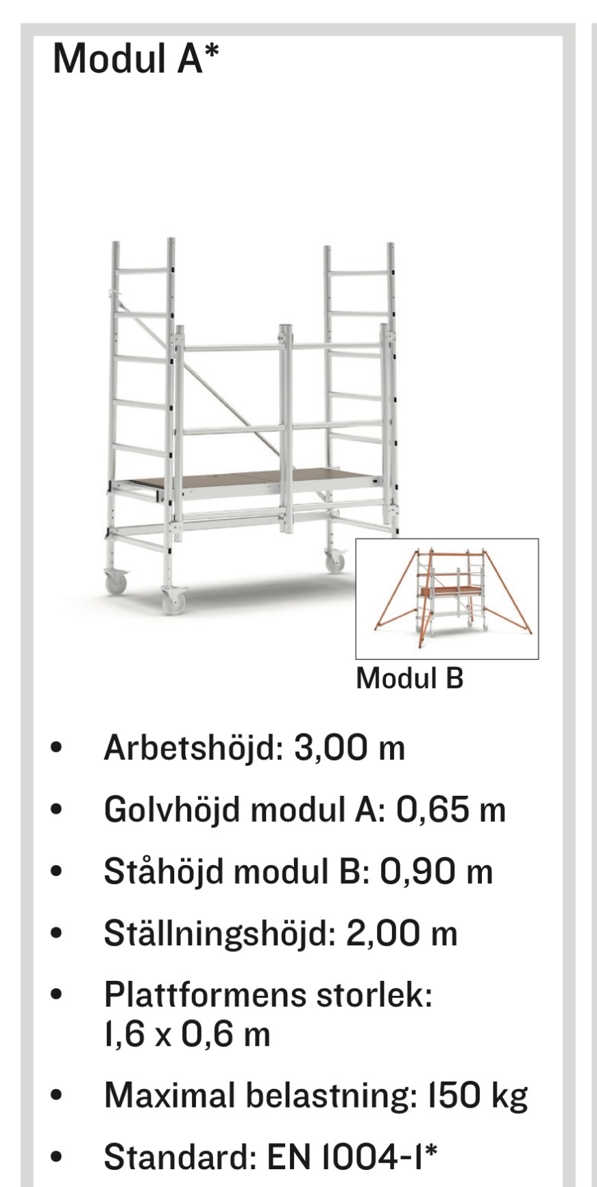 Byggställning werner på hjul