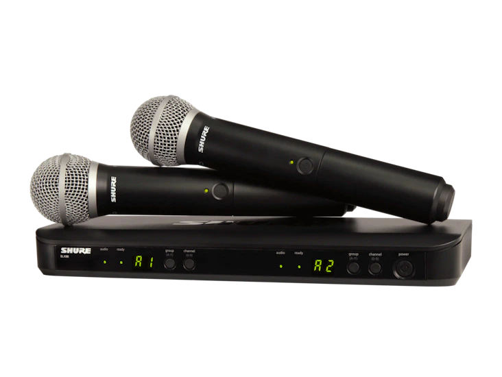 2st trådlösa mikrofoner shure blx beta58 /sm58
