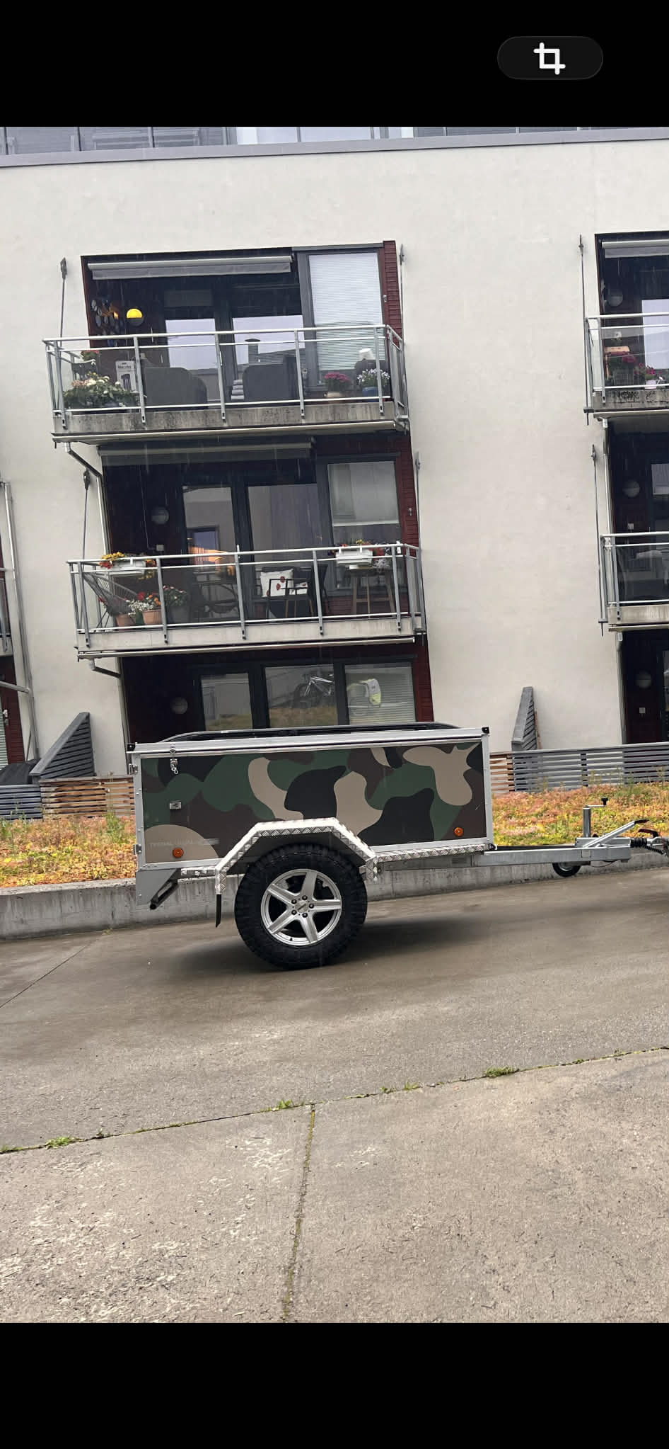 Tredal action henger med sykkelstativ, og mulighet for overnatting