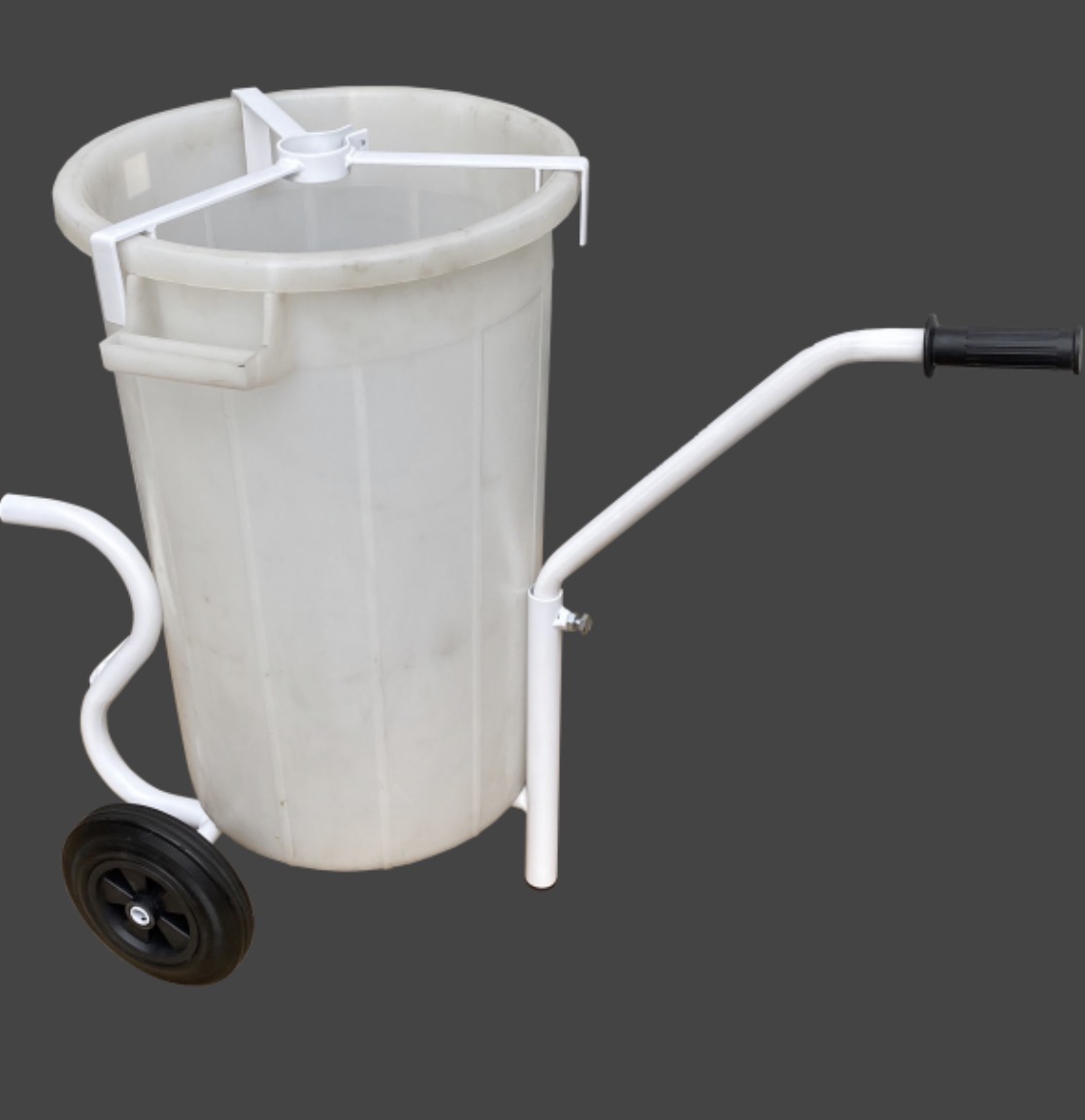 Rørevogn med bøyle og plastbøtte 75ltr med mørtelblander 1800 w