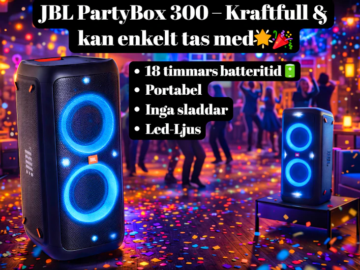 🎉 jbl partybox 300 – extremt kraftfull partyhögtalare med djup bas & ljusshow! 🔊✨