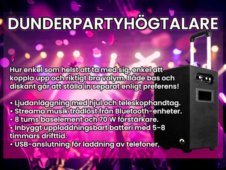 Kraftull partyhögtalare - exibel bx850