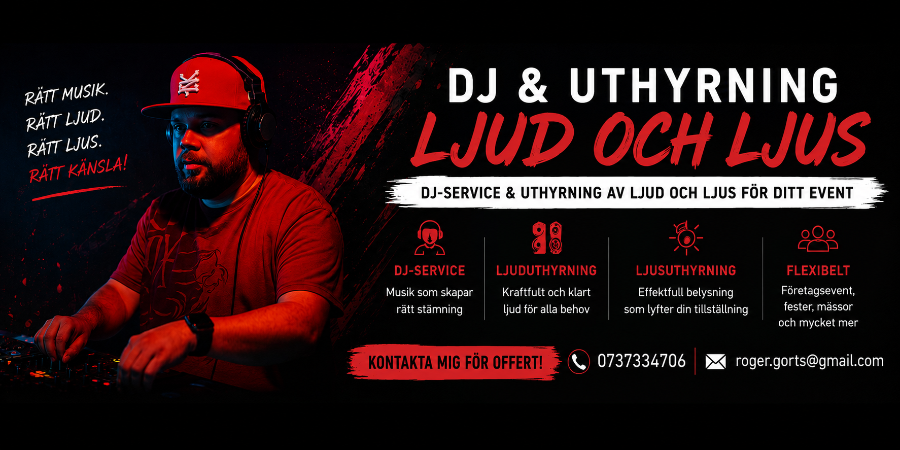 Dj med utrustning 