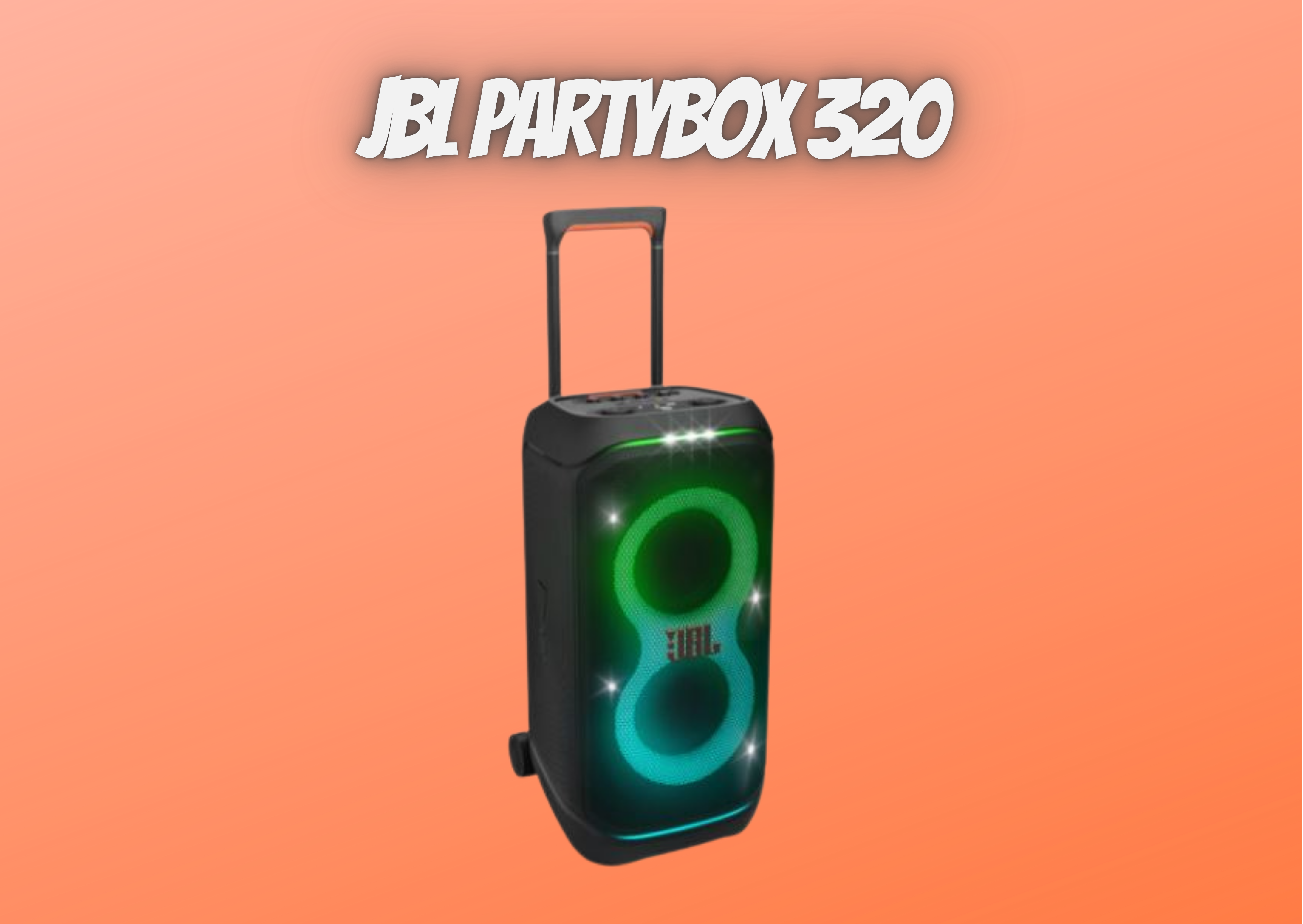 Jbl partybox stage 320 portable bluetooth party speaker, 18 hours battery life