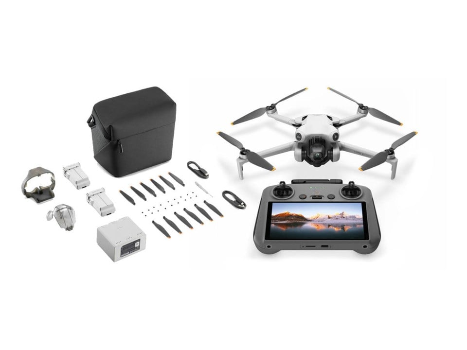 Dji mini 4 pro drone kamera med tre batterier 