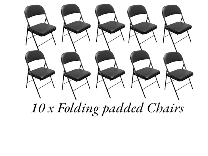 10x folding chairs padded event party screen film panel talk dinner chair