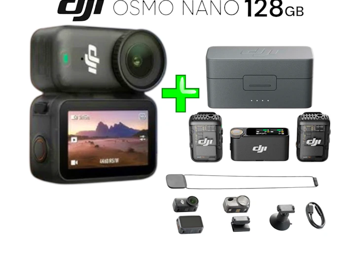 dji osmo nano standard combo camera 128gb pocket + dji mic 2 kit 4k