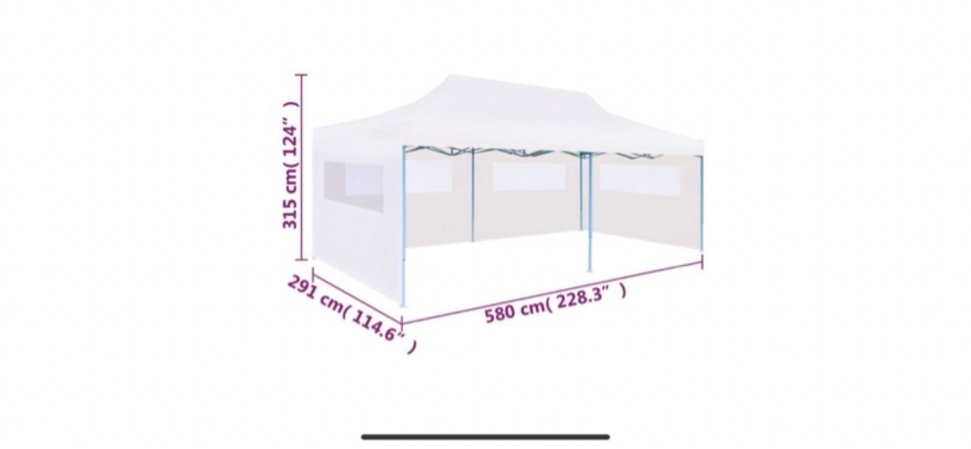 Partytält 3x6m pop-up ihopfällbart