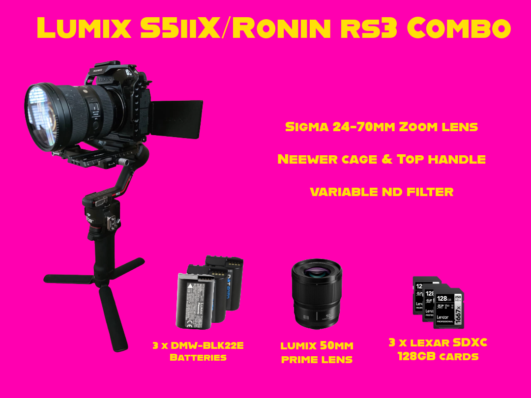Panasonic lumix s5iix full frame camera / dji ronin rs3 combo package