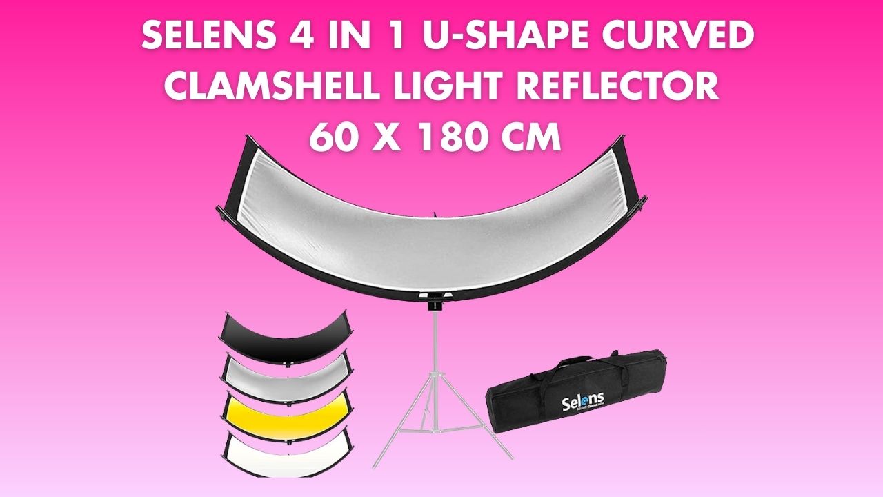 selens 4 in 1 u-shape curved clamshell light reflector 60 x 180 cm 