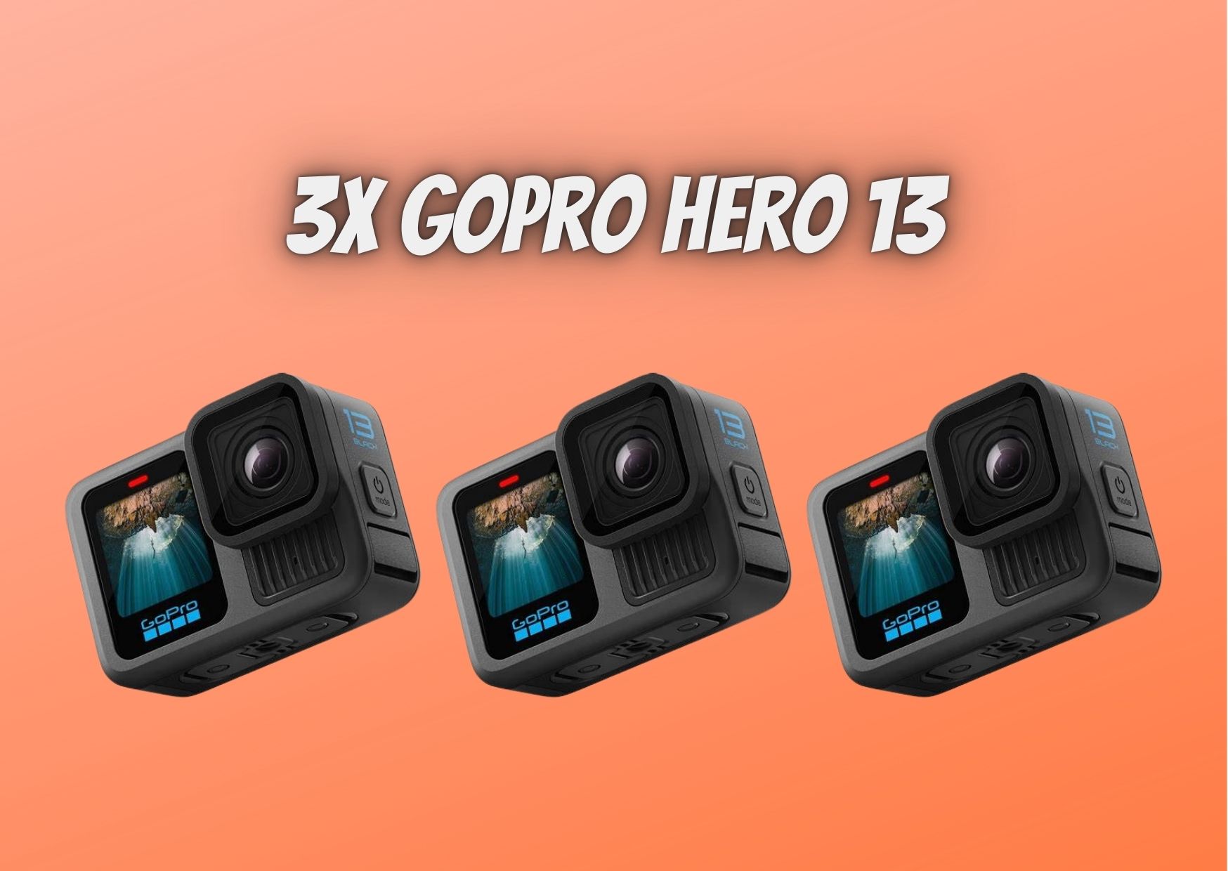 3x gopro 13 + 6x batteries action sport camera gopro hero 