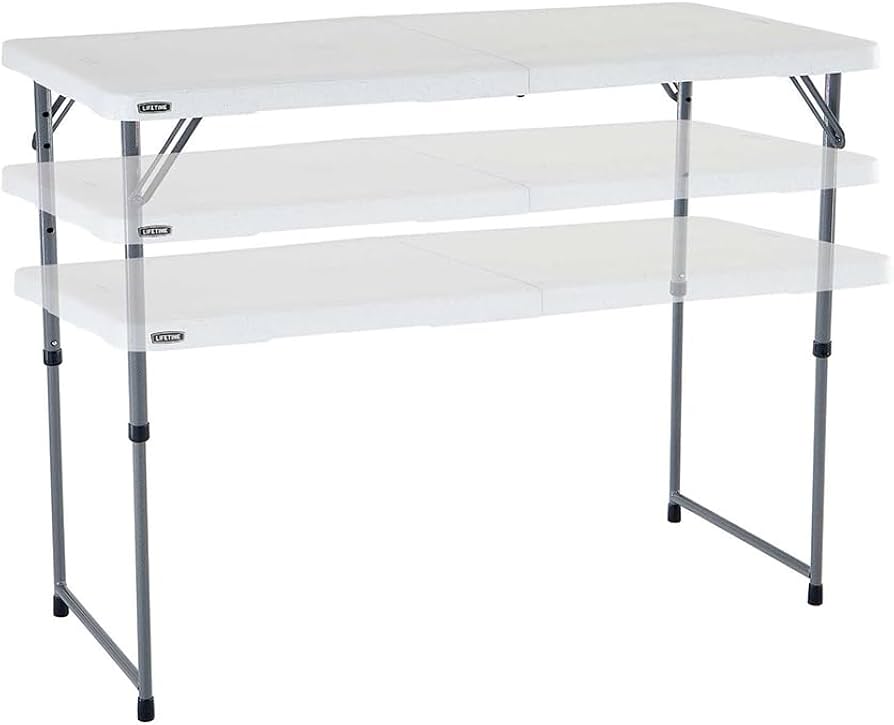 4ft lifetime height adjustable folding table