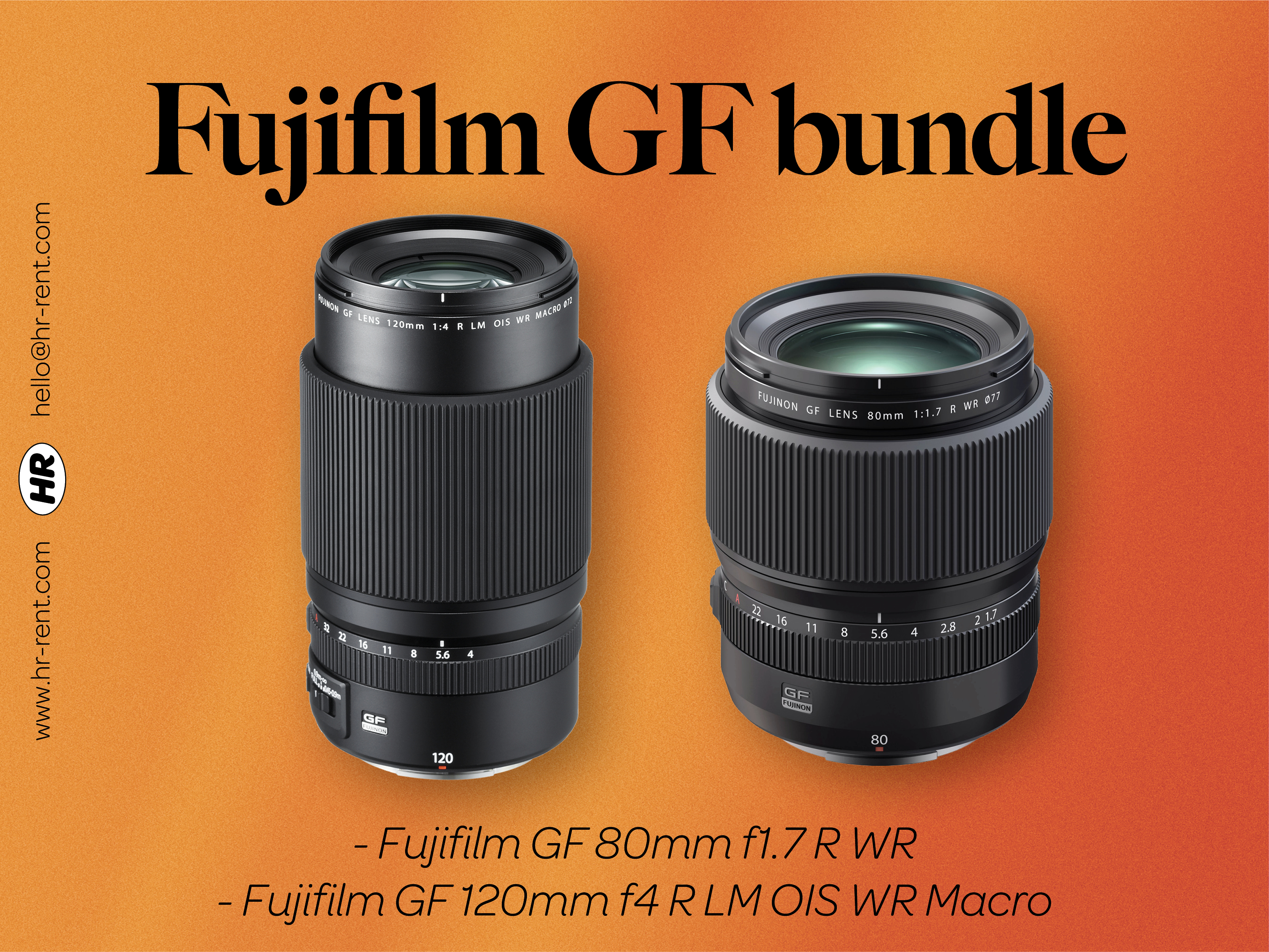 Fuji fujifilm gf 80mm f1.7 + 120mm f4 macro lenses (fujifilm gfx)