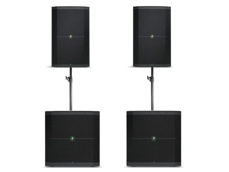 2x mackie thrash212 go + 2x mackie thump 118s subwoofer