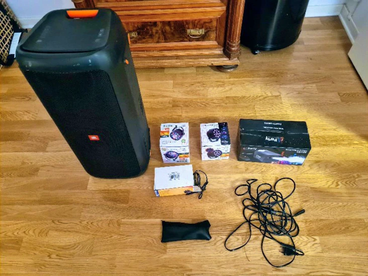 Jbl partbox 300, mikrofon, ljus, rökmaskin