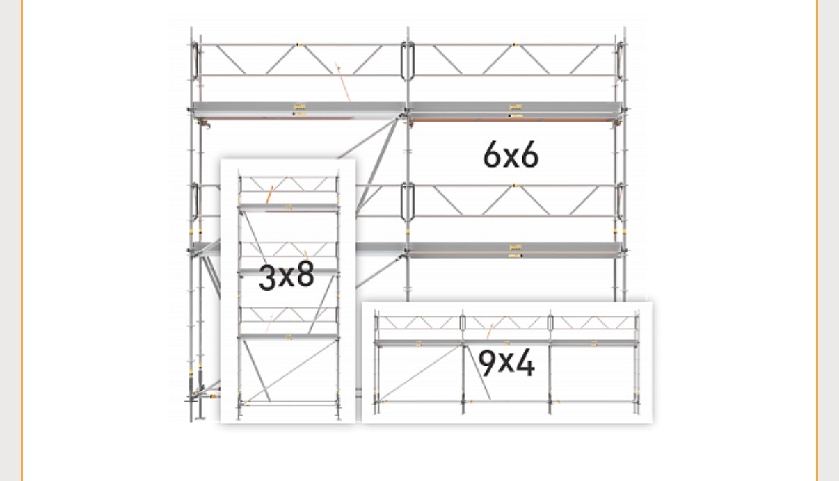 Byggnadsställning modul alu 3x8 6x6 9x4