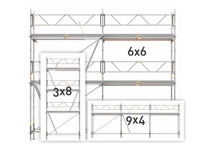Byggnadsställning modul alu 3x8 6x6 9x4