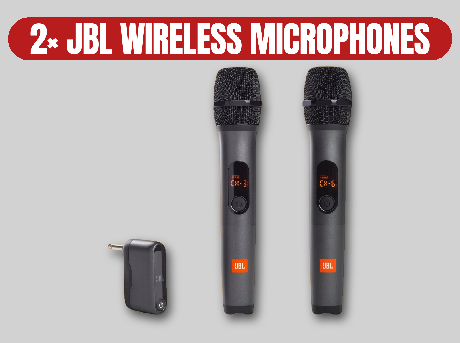 Jbl dual wireless microphones with receiver | handheld mic set / cordless system / kit