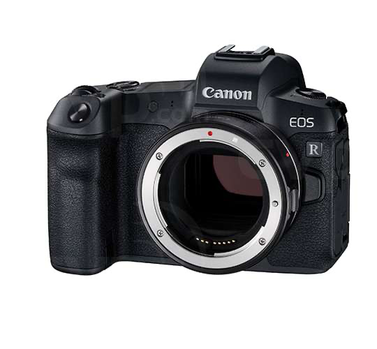 Canon eos r camera with ef-rf adapter