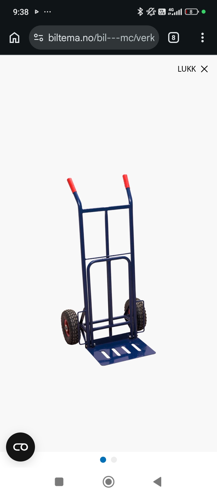 Sekketralle 200kg med forlenger