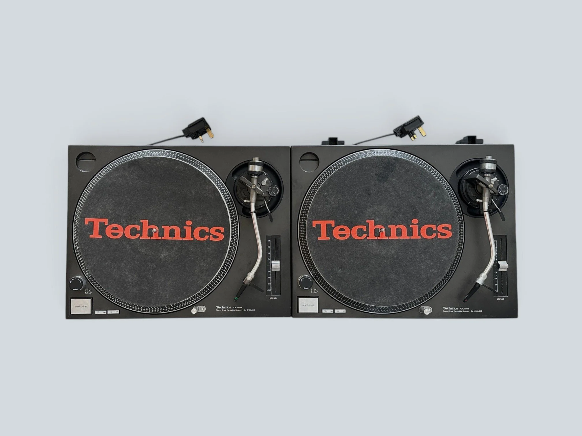 Technics 1210 mk2 x 2 with cartridges and needles