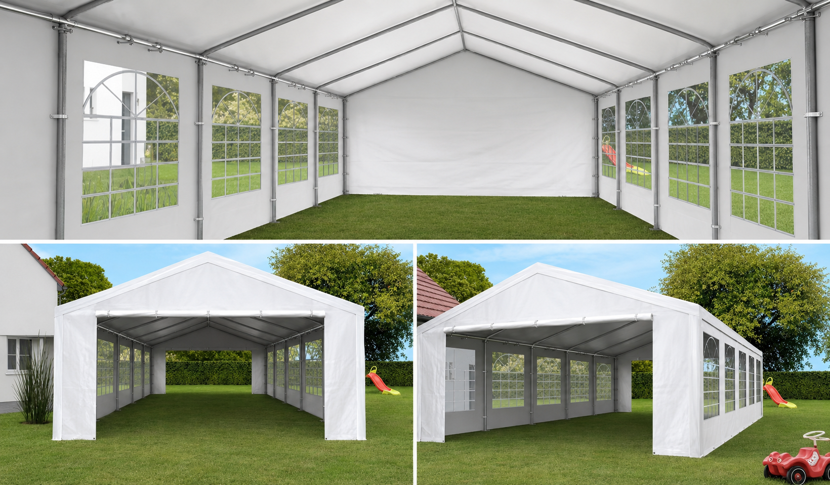 Partytält 4 x 8 m | perfekt för bröllop, student, kräftskiva och fest