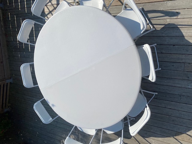 Runda fällbara bord 180cm 150 gäster bordspaket hyr runda bord
