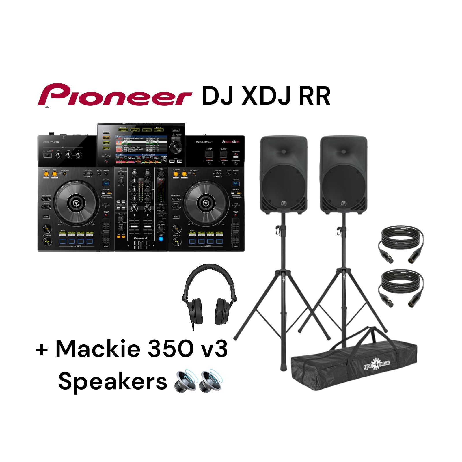 Pioneer dj xdj-rr + mackie speakers event party pop up rx pa all in one xlr controller