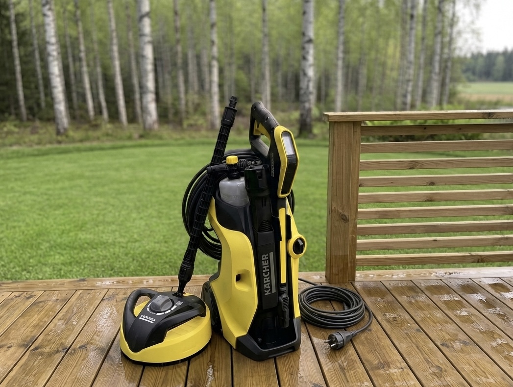 Bästa altantvätten på marknaden! superkraftfulla kärcherpaket med borsten t-racer.