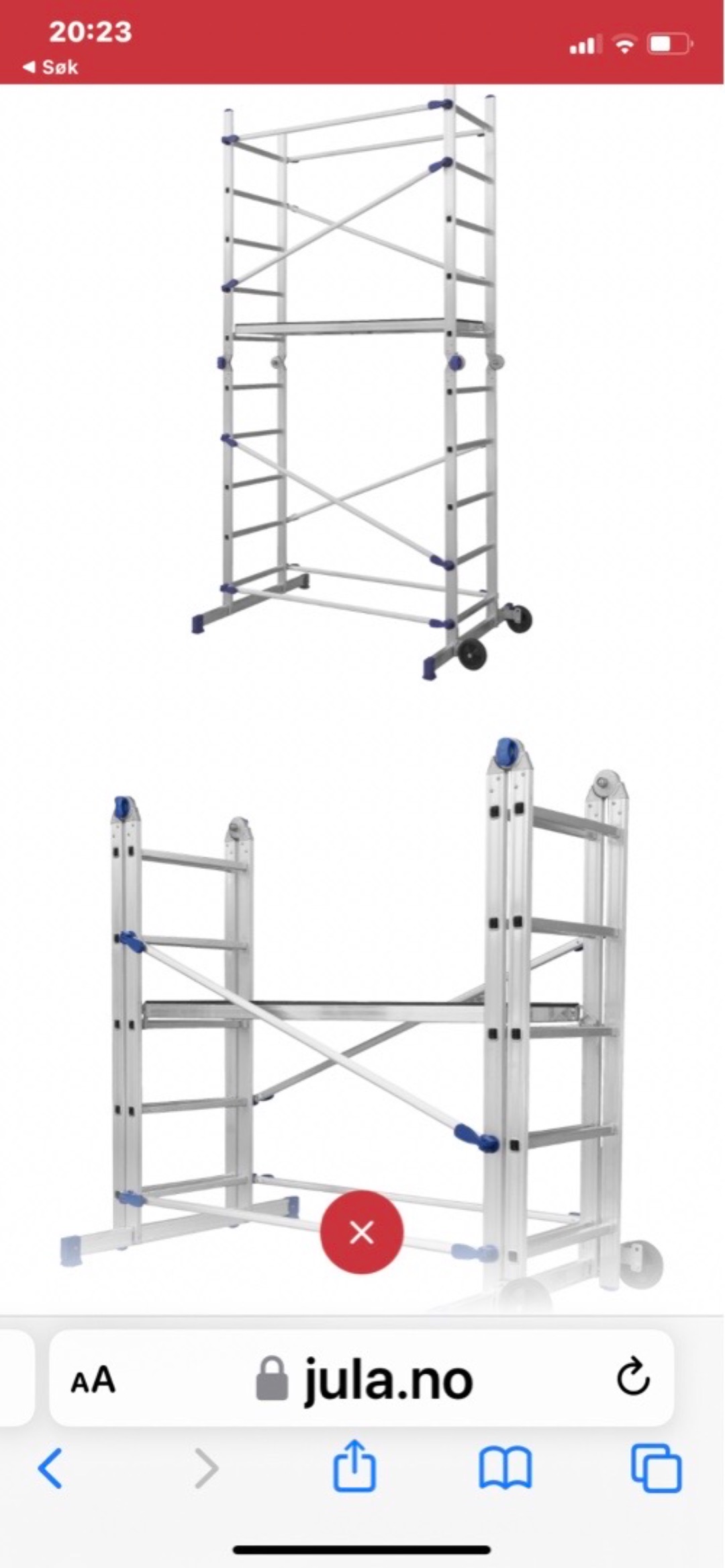 Stillas for maling, bygging, klippe hekk