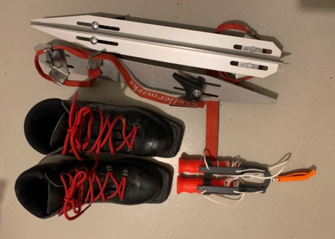 Långfärdsskridskor inkl. säkerhetsutrustning