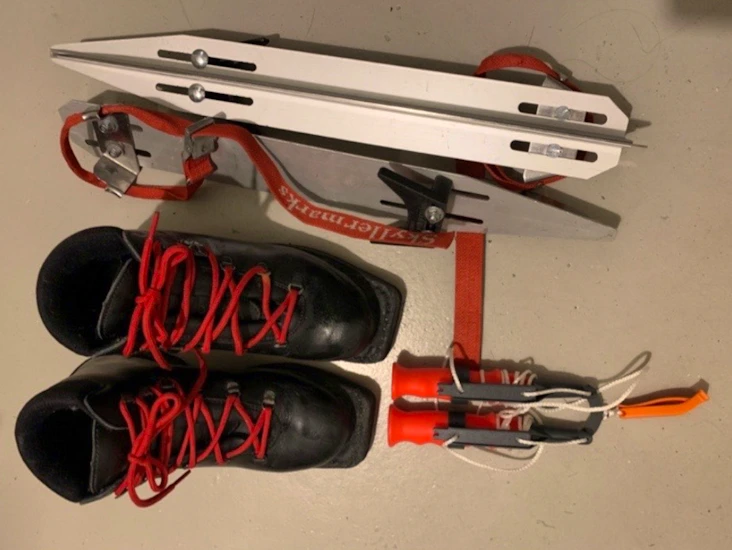 Långfärdsskridskor inkl. säkerhetsutrustning