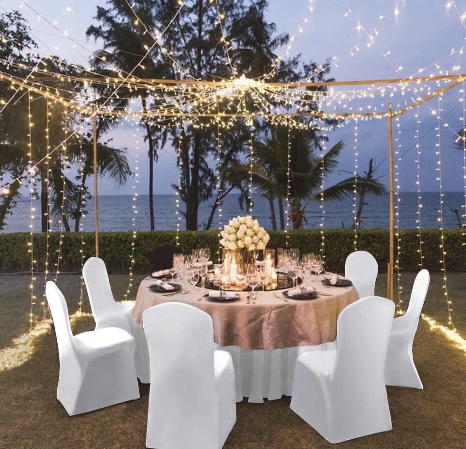 (50) prestigious quality  white chair covers 
