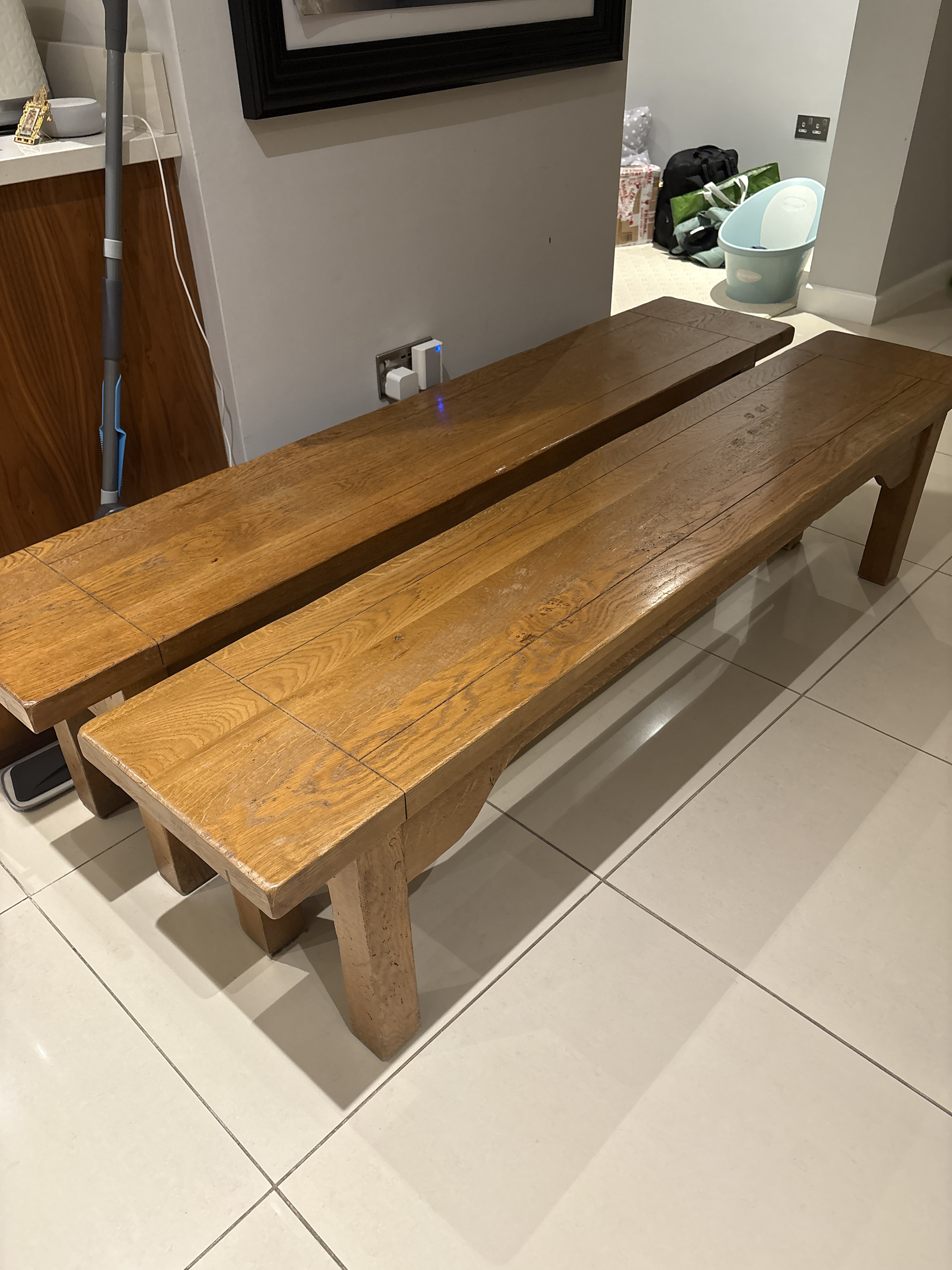 Two 6f wooden sturdy benches 