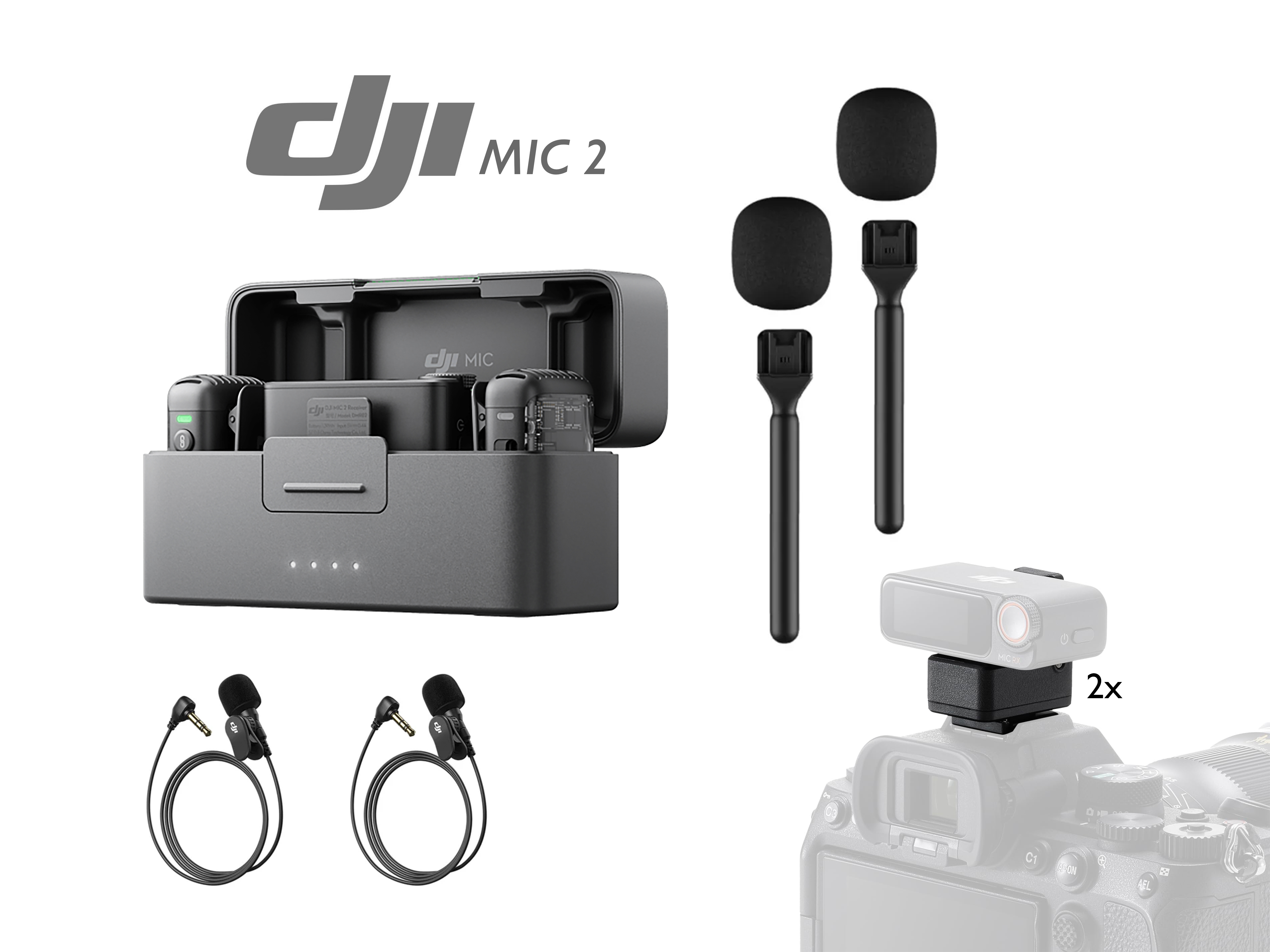 Dji mic 2 ii (32 bit float) lav mics (2x avail) 