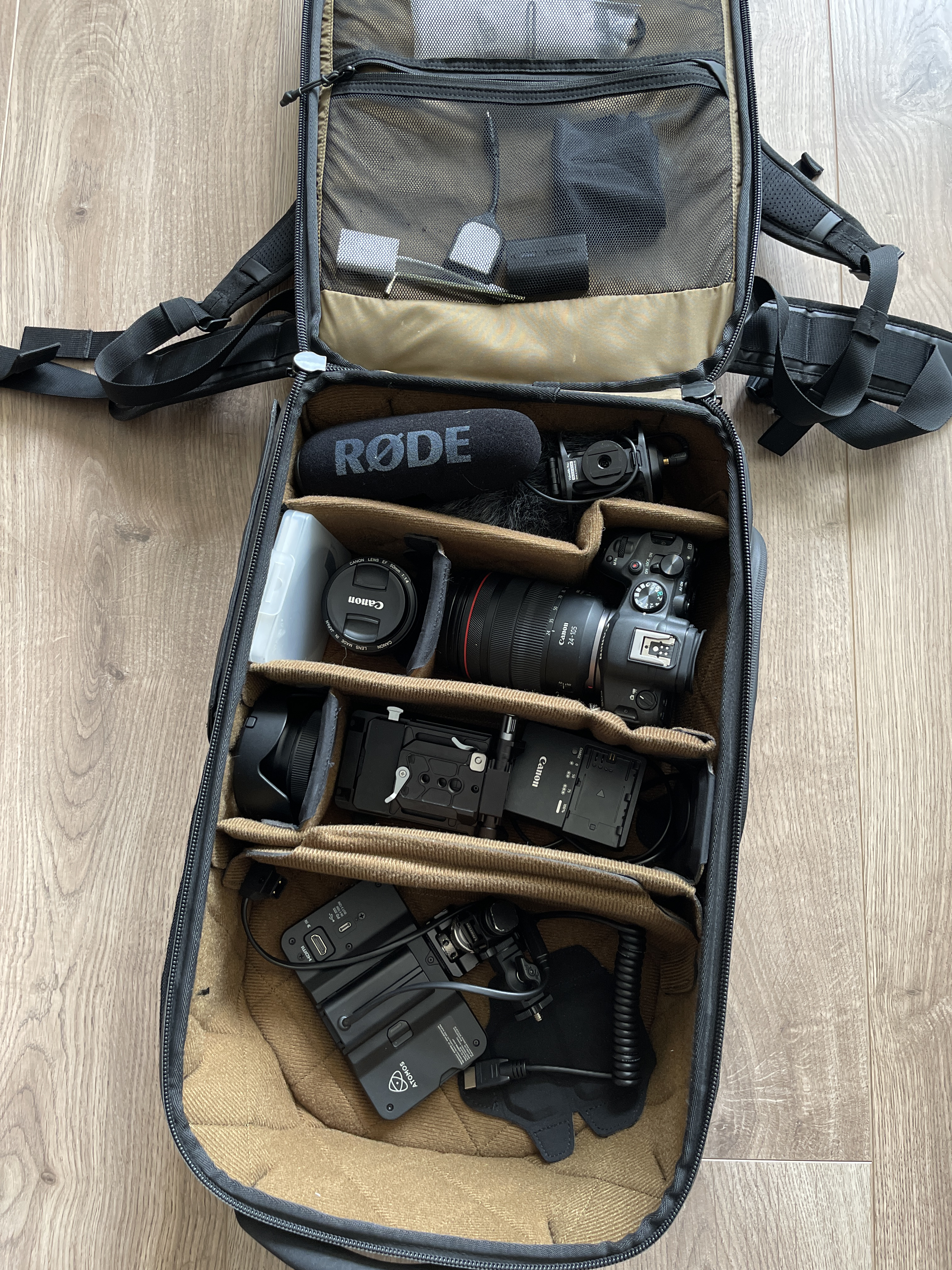 Pro cinema rig: canon r6 ii + shinobi 2 + v-mount + nd-filter + gomatic