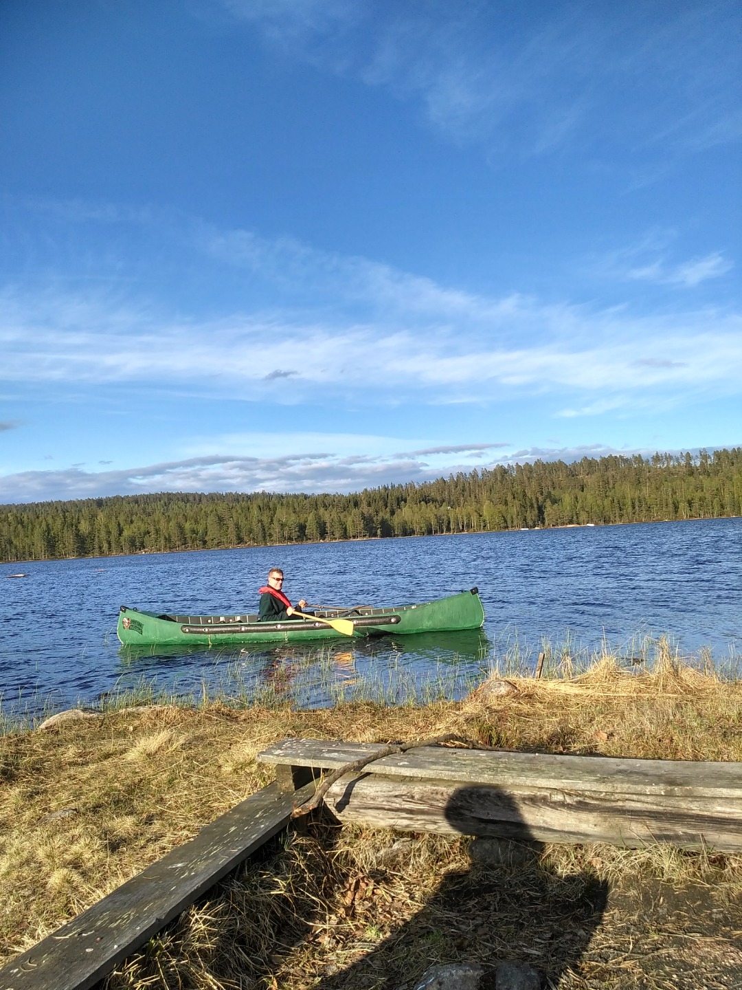 Stor , men lett alu. kano med el motor