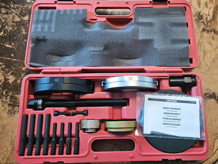 Verktøysett for hjullager 82 mm