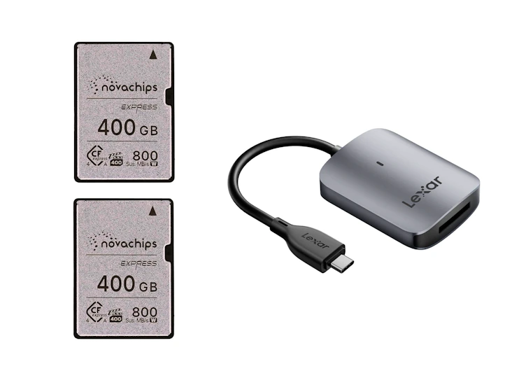 2x 400gb sony cfexpress type a 4.0 card (vpg400) + lexar card reader