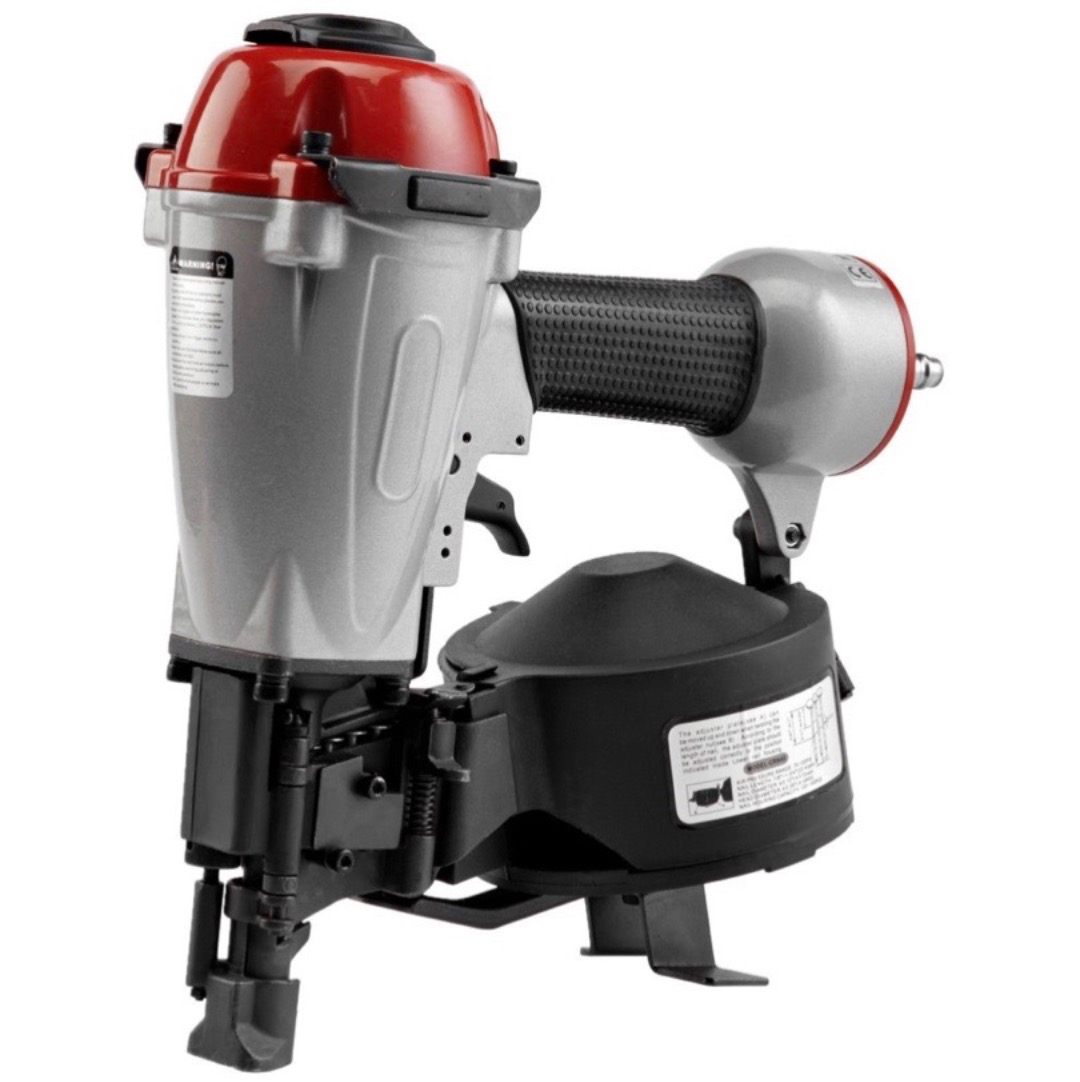 Tryckluftsdriven pappspikpistol utan kompressor