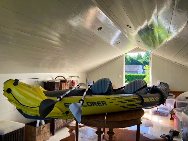 Oppblåsbar kajakk med 2 årer, kjøl, pumpe